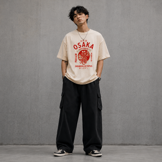 Osaka Octopus Streetwear Tee - Off-White