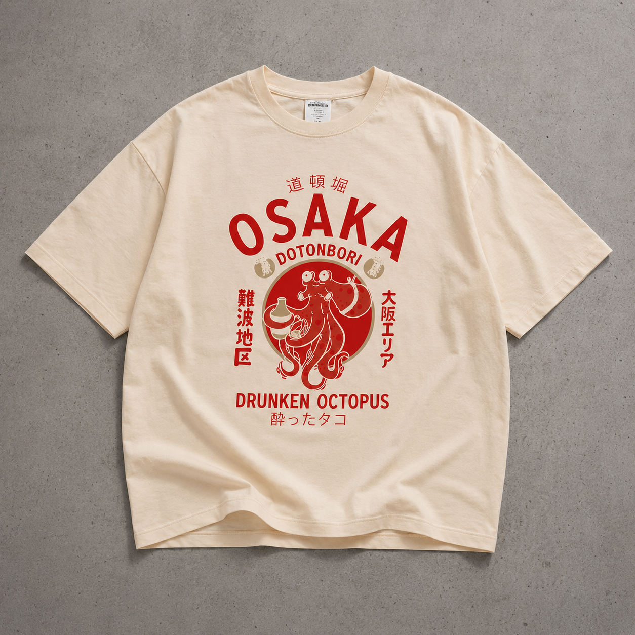 Osaka Octopus Streetwear Tee - Off-White