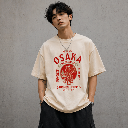 Osaka Octopus Streetwear Tee - Off-White