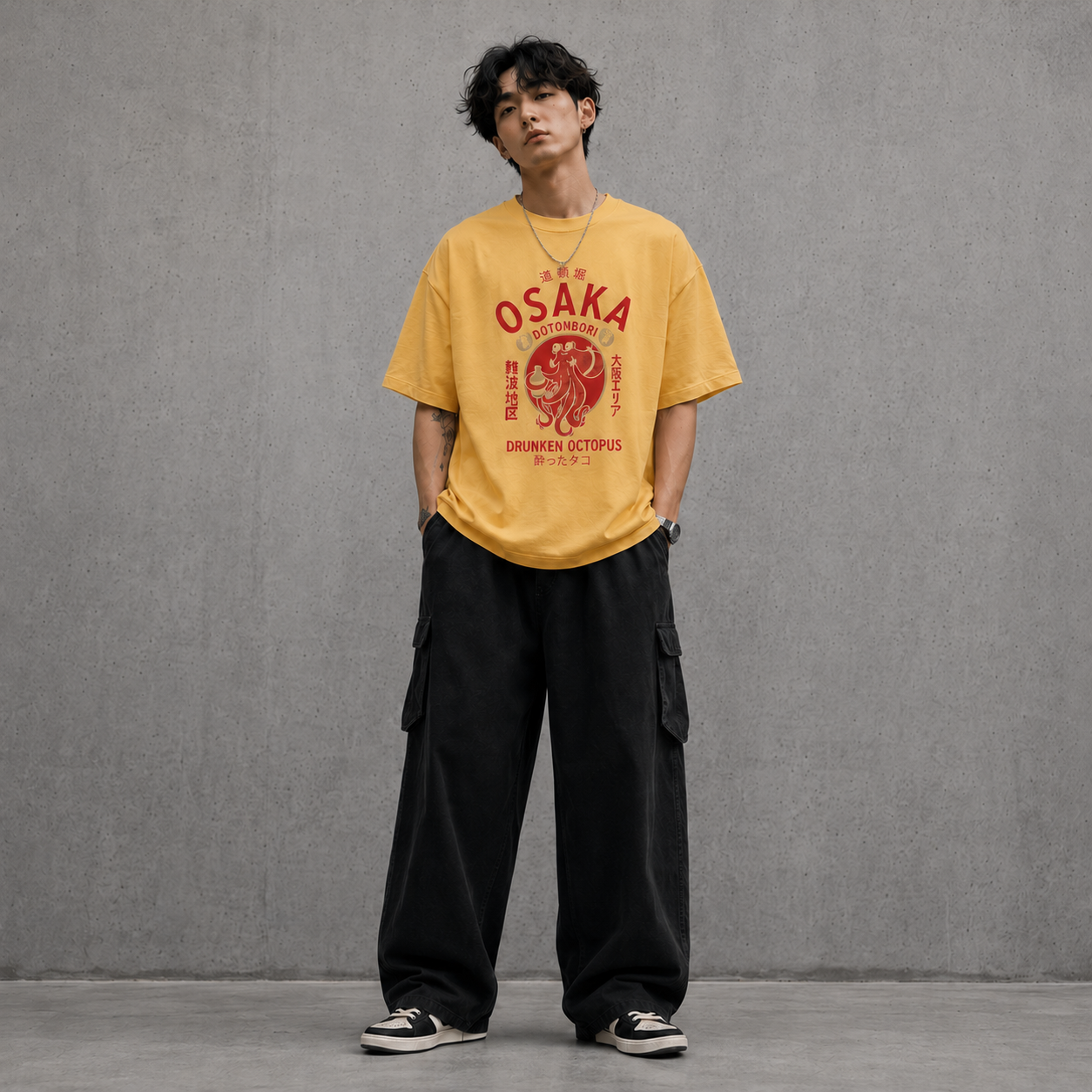 Osaka Octopus Streetwear Tee - Yellow