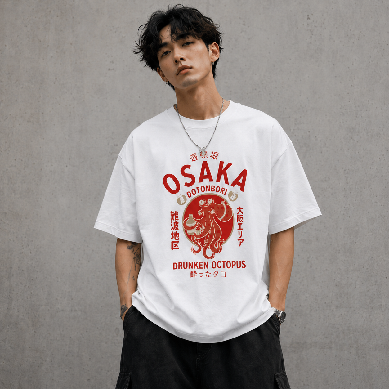 LIMITED EDITON - Osaka Octopus Streetwear Tee - White