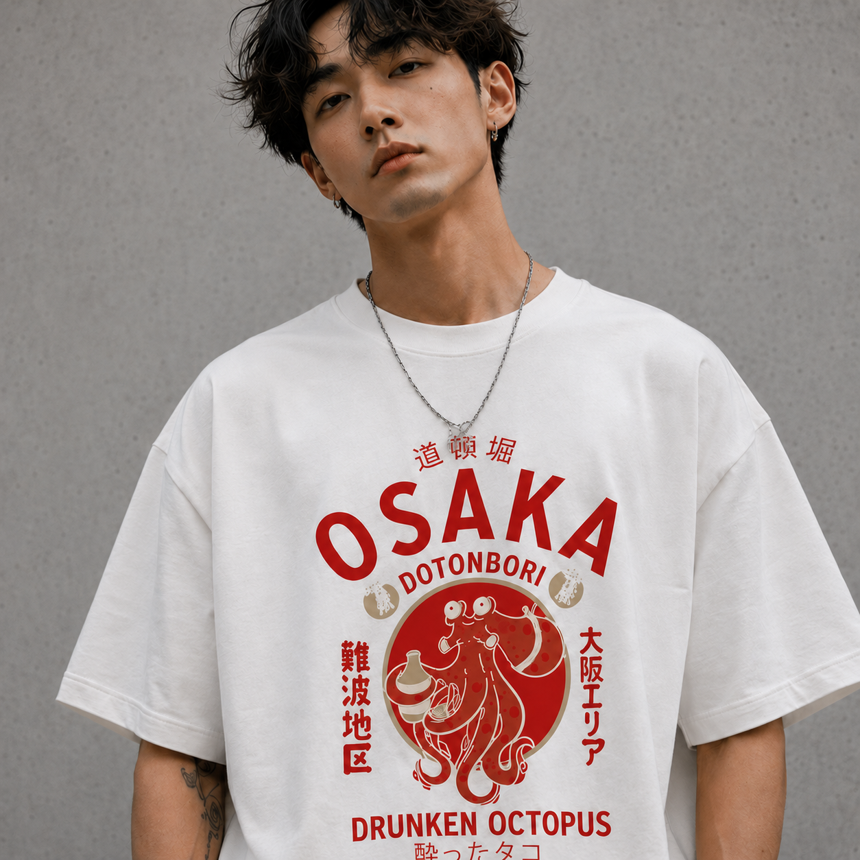 LIMITED EDITON - Osaka Octopus Streetwear Tee - White