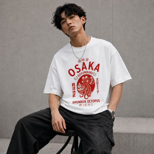LIMITED EDITON - Osaka Octopus Streetwear Tee - White
